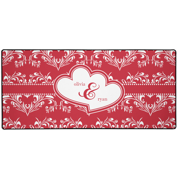 Custom Heart Damask Gaming Mouse Pad (Personalized)
