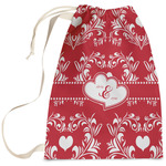 Heart Damask Laundry Bag - Large (Personalized)
