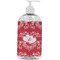 Heart Damask Plastic Soap / Lotion Dispenser (16 oz - Large - White) (Personalized)