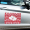 Heart Damask Large Rectangle Car Magnets- In Context