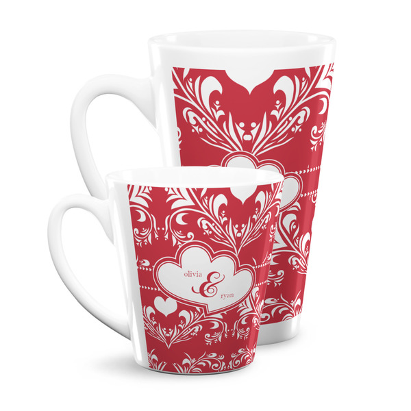 Heart Damask Latte Mugs Main