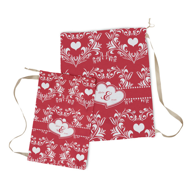 Heart Damask Laundry Bag - Both Bags