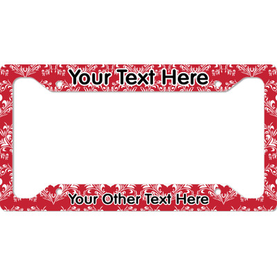 Heart Damask License Plate Frame - Style A (Personalized)