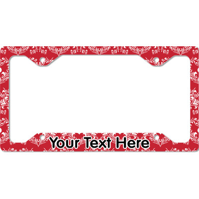 Heart Damask License Plate Frame - Style C (Personalized)