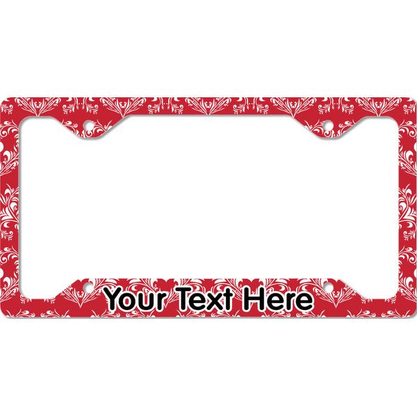 Custom Heart Damask License Plate Frame - Style C (Personalized)