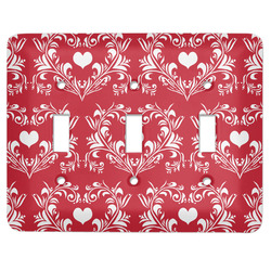 Heart Damask Light Switch Cover (3 Toggle Plate)