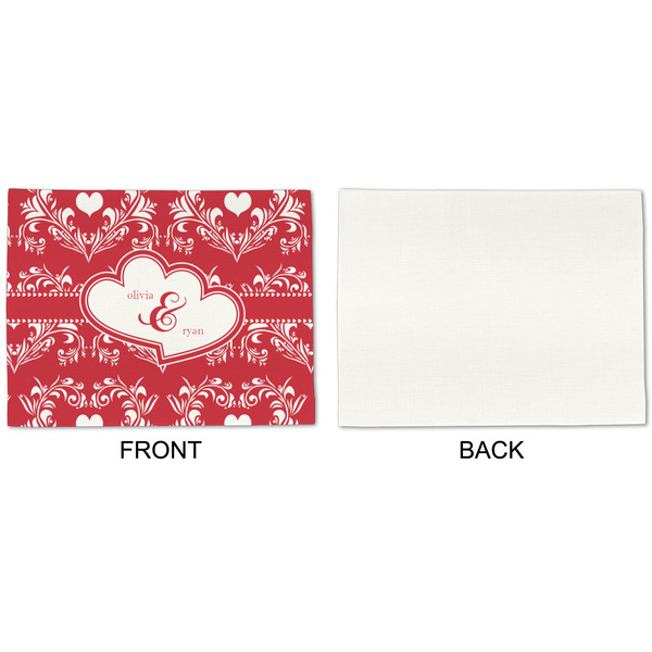 Heart Damask Linen Placemat - APPROVAL Single (single sided)