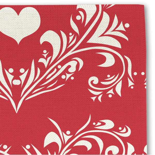 Heart Damask Linen Placemat - DETAIL