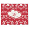 Heart Damask Single-Sided Linen Placemat - Single w/ Couple's Names