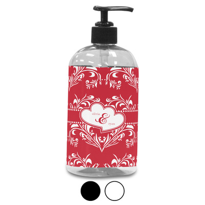 Heart Damask Plastic Soap / Lotion Dispenser (Personalized)