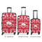 Heart Damask Luggage Bags all sizes - With Handle