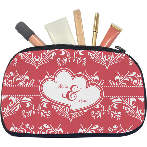 Heart Damask Makeup Bag Medium