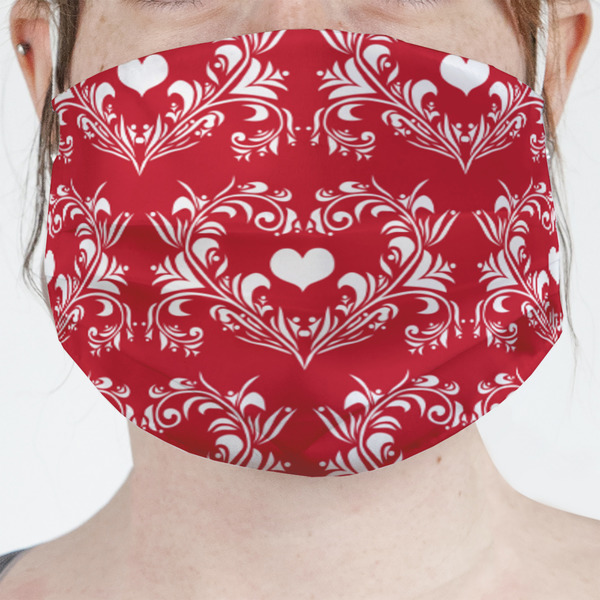 Custom Heart Damask Face Mask Cover
