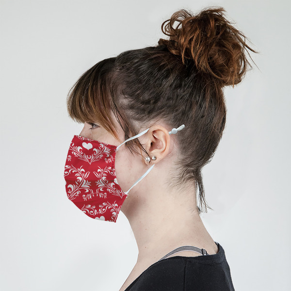 Heart Damask Mask - Side View on Girl