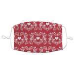 Heart Damask Adult Cloth Face Mask - XLarge