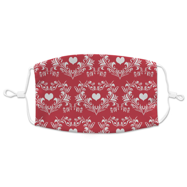 Custom Heart Damask Adult Cloth Face Mask - XLarge
