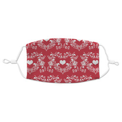 Heart Damask Adult Cloth Face Mask - Standard (Personalized)