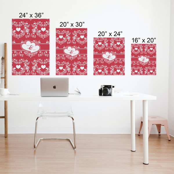 Heart Damask Matte Poster - Sizes