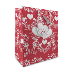 Heart Damask Medium Gift Bag (Personalized)