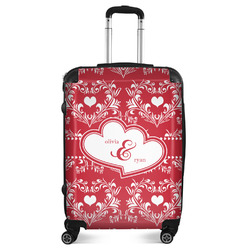 Heart Damask Suitcase - 24" Medium - Checked (Personalized)
