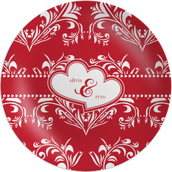 Heart Damask Melamine Plate (Personalized)