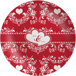 Heart Damask Melamine Plate (Personalized)
