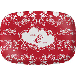 Heart Damask Melamine Platter (Personalized)