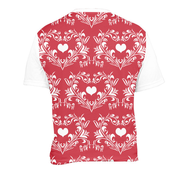 Heart Damask Men's Crew Neck T Shirt Medium - Back