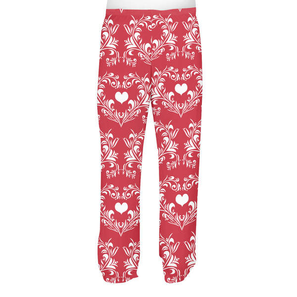 Heart Damask Men's Pjs Back - on model