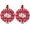 Heart Damask Metal Ball Ornament - Front and Back