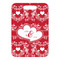 Heart Damask Metal Luggage Tag - Front Without Strap