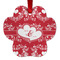 Heart Damask Metal Paw Ornament - Front