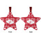 Heart Damask Metal Star Ornament - Front and Back