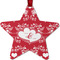 Heart Damask Metal Star Ornament - Front