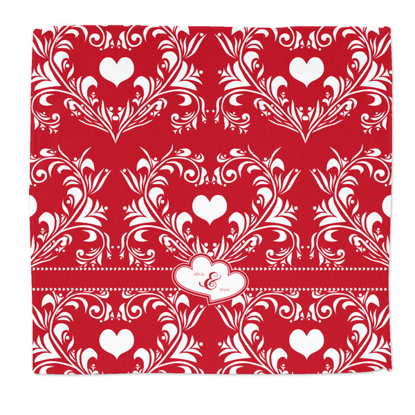 Custom Heart Damask Microfiber Dish Rag (Personalized)