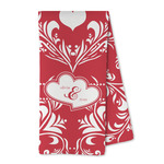 Heart Damask Kitchen Towel - Microfiber (Personalized)