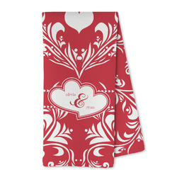 Heart Damask Kitchen Towel - Microfiber (Personalized)