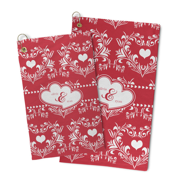 Heart Damask Microfiber Golf Towel - PARENT/MAIN