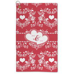 Heart Damask Microfiber Golf Towel (Personalized)