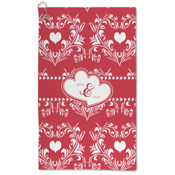 Heart Damask Microfiber Golf Towel (Personalized)