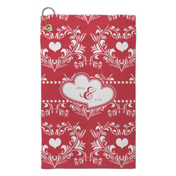 Heart Damask Microfiber Golf Towel - Small (Personalized)