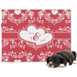 Heart Damask Dog Blanket - Large (Personalized)