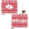 Heart Damask Microfleece Dog Blanket - Large- Front & Back