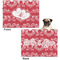 Heart Damask Microfleece Dog Blanket - Regular - Front & Back