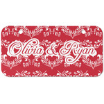 Heart Damask Mini/Bicycle License Plate (2 Holes) (Personalized)