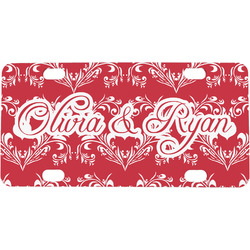 Heart Damask Mini/Bicycle License Plate (Personalized)