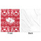Heart Damask Minky Blanket - 50"x60" - Single Sided - Front & Back