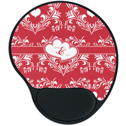 Heart Damask Mouse Pad with Wrist Support