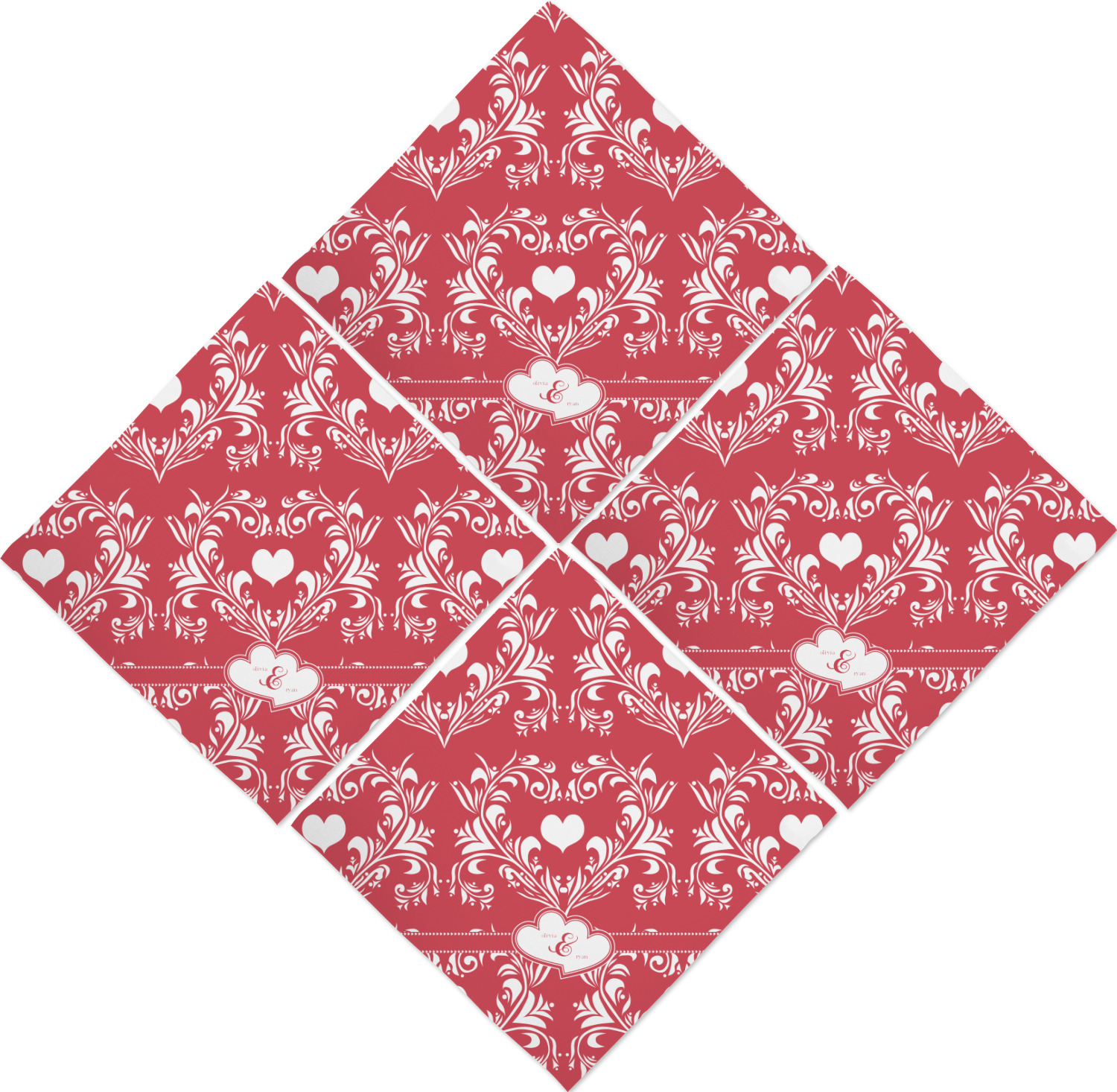 Heart Damask Napkins (Set of 4) (Personalized) YouCustomizeIt