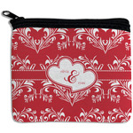 Heart Damask Rectangular Coin Purse (Personalized)